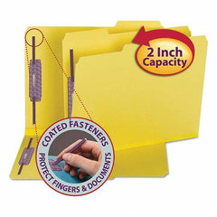 SMEAD - File Folders, Expansion Folders & Hanging Files Folder/File Type: File Folders with Top Tab Fastener Color: Yellow - Americas Industrial Supply