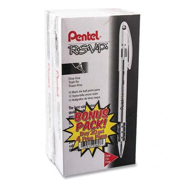 Pentel - Pens & Pencils Type: Ball Point Pen Color: Black - Americas Industrial Supply