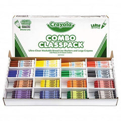 Crayola - Markers & Paintsticks Type: All Purpose Wax Crayon Color: Black; Blue; Brown; Green; Orange; Red; Violet; Yellow - Americas Industrial Supply