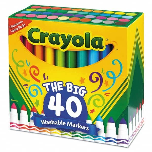 Crayola - Markers & Paintsticks Type: Washable Marker Color: Assorted - Americas Industrial Supply