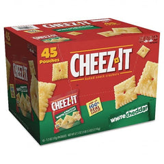 Sunshine - Snacks, Cookies, Candy & Gum Breakroom Accessory Type: Crackers Breakroom Accessory Description: Cheez-it Crackers, 1.5 oz Bag, White Cheddar, 45/Carton - Americas Industrial Supply