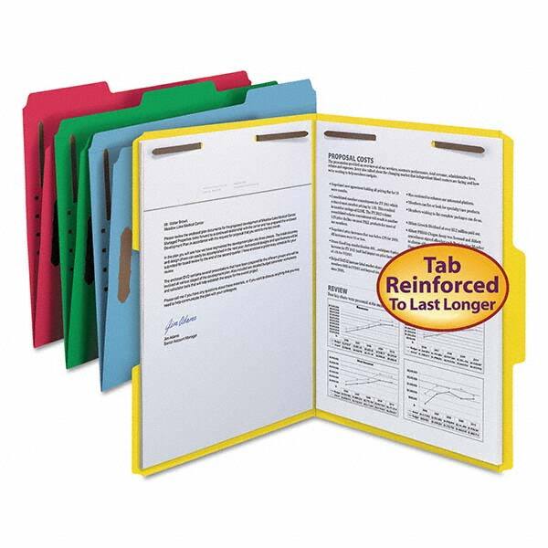 SMEAD - File Folders, Expansion Folders & Hanging Files Folder/File Type: File Folders with Top Tab Fastener Color: Multi-Color - Americas Industrial Supply