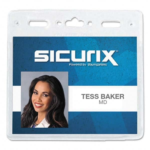 Sicurix - Badge Holders Attachment Type: Clip-On Horizontal or Vertical Holder: Horizontal - Americas Industrial Supply