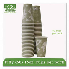 ECO PRODUCTS - World Art Renewable/Compostable Hot Cups, 16 oz, Moss, 50/Pack - Americas Industrial Supply