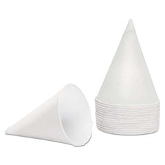 Konie - Rolled Rim, Poly Bagged Paper Cone Cups, 4.5 oz, White, 5000/Carton - Americas Industrial Supply