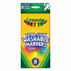 Crayola - Markers & Paintsticks Type: Washable Marker Color: Black; Blue; Brown; Green; Orange; Red; Violet; Yellow - Americas Industrial Supply