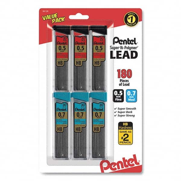 Pentel - Pens & Pencils Type: Mechanical Pencil Refill Color: Black - Americas Industrial Supply