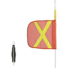 Checkers - Marking Flags Type: Warning Whip Flag w/Light Message or Pattern: Reflective X - Americas Industrial Supply