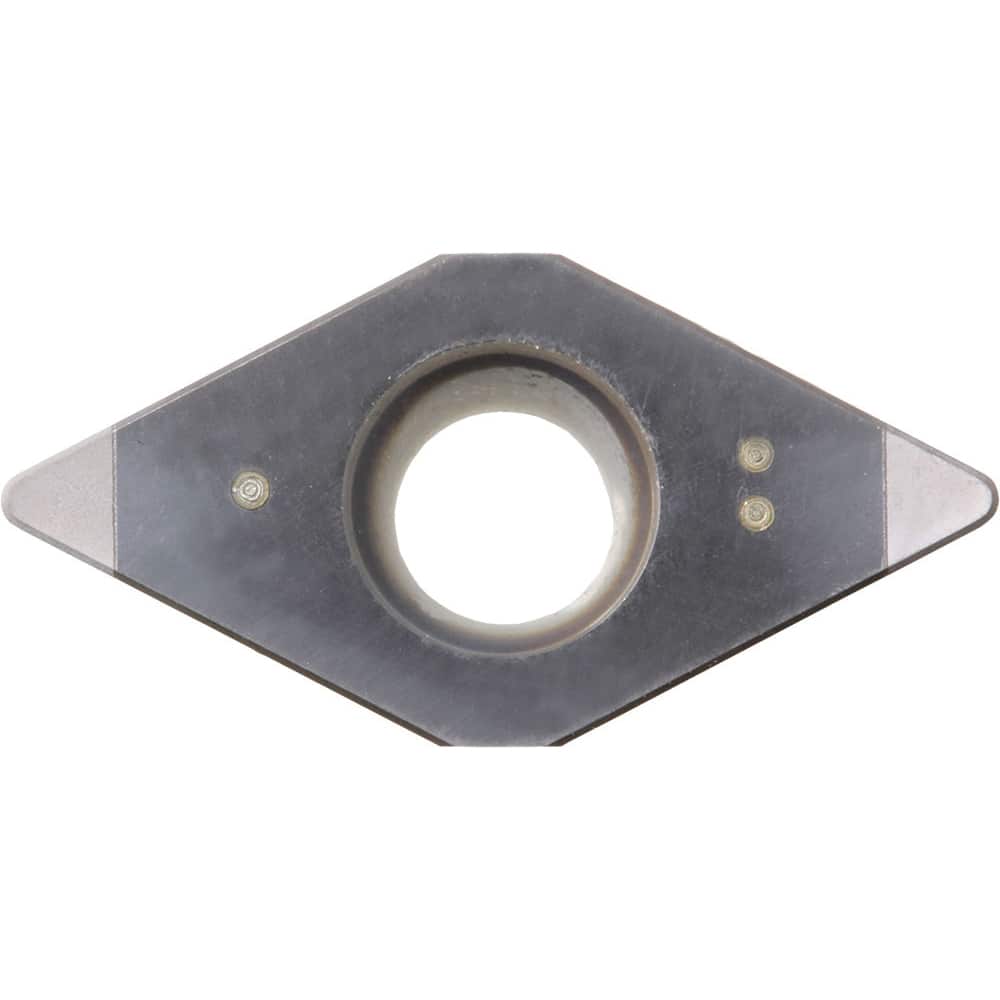 DCMW11T308S01035MET Honeycomb CBN Turning Insert Megacoat Finish, Neutral, 3/8″ Inscribed Circle, 0.0315″ Corner Radius, 5/32″ Thick, 55° Diamond, Series KBN