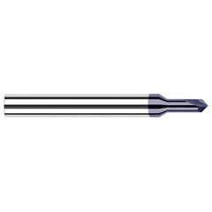 Harvey Tool - 1/16" Diam 60°/120° 2-Flute Single End Solid Carbide Chamfer Mill - Exact Industrial Supply