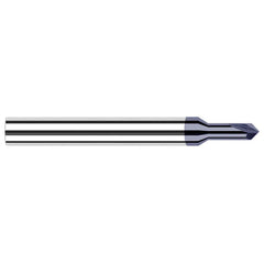 Harvey Tool - 1/16" Diam 90°/90° 2-Flute Single End Solid Carbide Chamfer Mill - Exact Industrial Supply