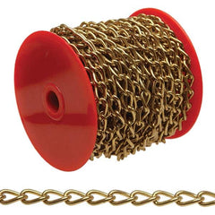 Weldless Chain; Load Capacity (Lb. - 3 Decimals): 25; Type: Decorative Chain; Trade Size: #250; Chain Diameter (Decimal Inch): 0.0990; Inside Length: 0.33 mm; 0.33 in; Finish/Coating: Brass; Inside Length (Decimal Inch): 0.33 mm; 0.33 in; Load Capacity (L