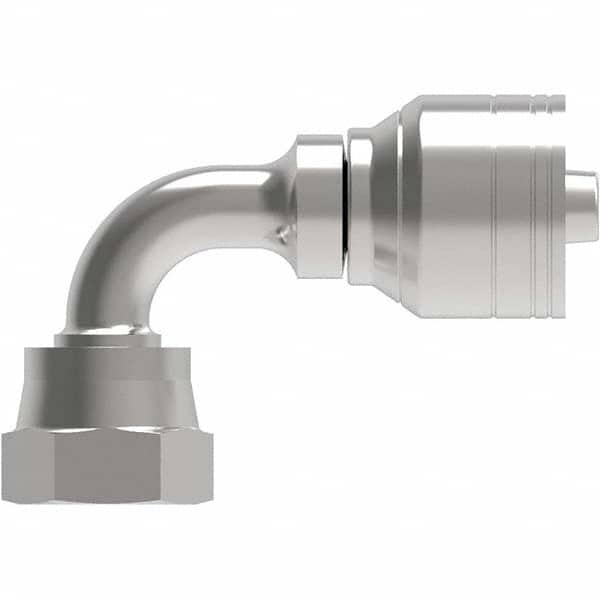 Eaton - Hydraulic Hose Fittings & Couplings Type: Female ORS Swivel Short Drop 90 Elbow Hose Diameter: 11/16 (Inch) - Americas Industrial Supply