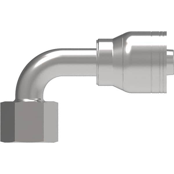 Eaton - Hydraulic Hose Fittings & Couplings Type: Female ORS Swivel Short Drop 90 Elbow Hose Diameter: 1 (Inch) - Americas Industrial Supply