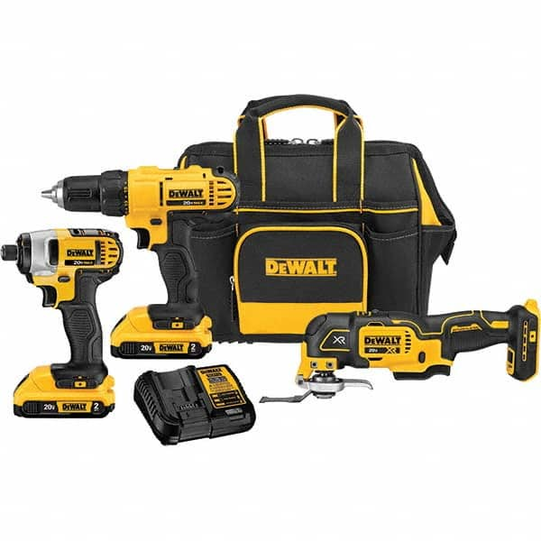 DeWALT - Cordless Tool Combination Kits Voltage: 20 Tools: 1/2" Drill/Driver; 1/4" Impact Driver; Oscillating Multi-Tool - Americas Industrial Supply