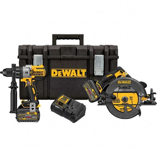 DeWALT - Cordless Tool Combination Kits Voltage: 60 Tools: Hammer Drill; 7-1/4" Circular Saw - Americas Industrial Supply