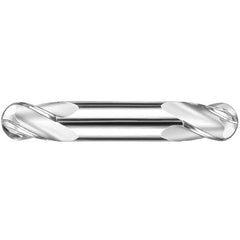 ‎3/8″ Dia. × 3/8″ Shank × 9/16″ DOC × 2-1/2″ OAL, Carbide TiCN, Spiral , 4 Flute, 30° Helix, Ballnose End Mill - Exact Industrial Supply