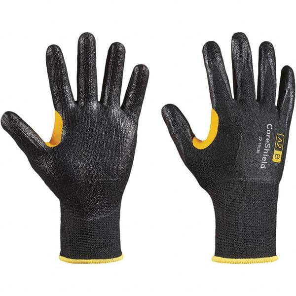 Honeywell - Size M (8), ANSI Cut Lvl A2, Puncture Lvl 1, Abrasion Lvl 6, Nitrile Coated Cut Resistant Gloves - Americas Industrial Supply