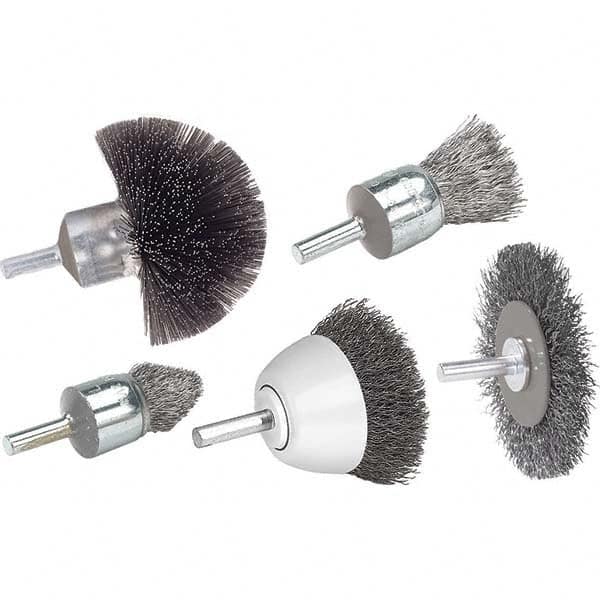 WALTER Surface Technologies - 2" OD, 1/4" Arbor Hole, Crimped Steel Wheel Brush - Americas Industrial Supply