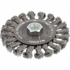 WALTER Surface Technologies - 6" OD, 5/8-11 Arbor Hole, Knotted Steel Wheel Brush - Americas Industrial Supply