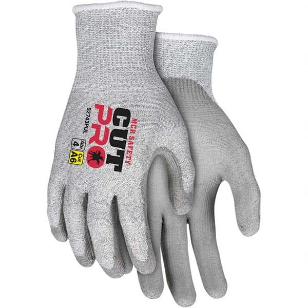 MCR Safety - Size S, ANSI Cut Lvl A6, Puncture Lvl 4, Abrasion Lvl 5, Polyurethane Coated Cut & Puncture Resistant Gloves - Americas Industrial Supply