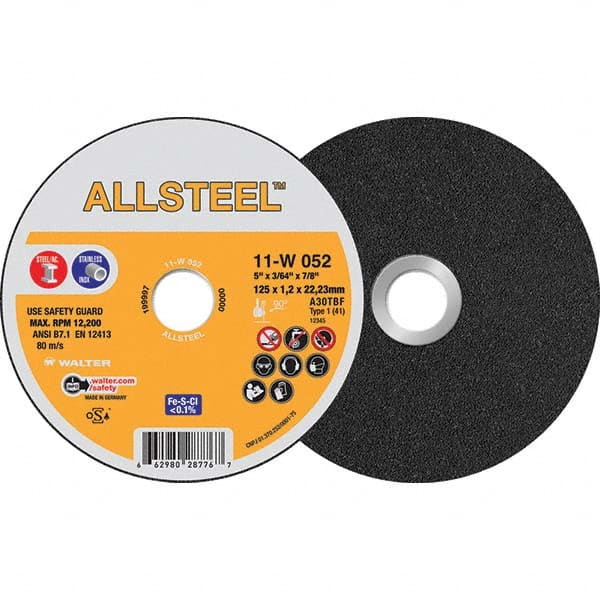 WALTER Surface Technologies - Cutoff Wheels Tool Compatibility: Angle Grinders Wheel Diameter (Inch): 5 - Americas Industrial Supply