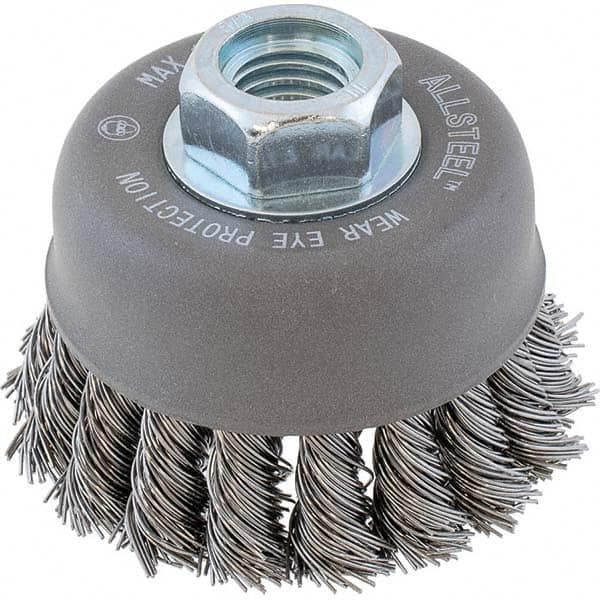 WALTER Surface Technologies - 3" Diam 5/8-11 Threaded Arbor Steel Fill Cup Brush - Americas Industrial Supply