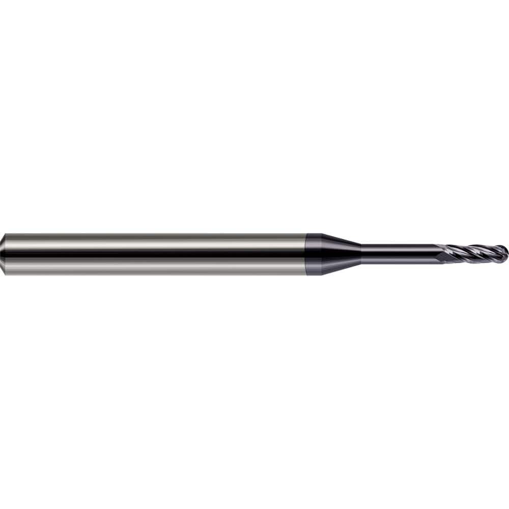Harvey Tool - Ball End Mills; Mill Diameter (Inch): 1/16 ; Mill Diameter (Decimal Inch): 0.0620 ; Number of Flutes: 4 ; Length of Cut (Decimal Inch): 0.1860 ; Material: Solid Carbide ; Overall Length (Inch): 1-1/2