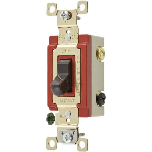 Bryant Electric - Wall & Dimmer Light Switches Switch Type: Three Way Switch Operation: Toggle - Americas Industrial Supply