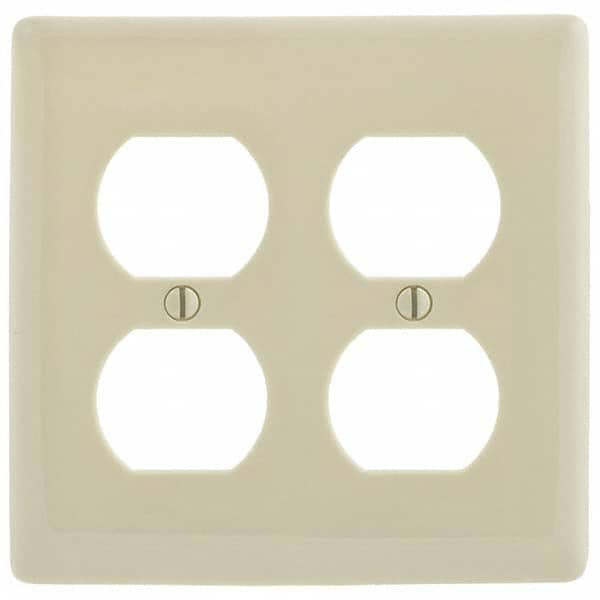 Wall Plates; Wall Plate Type: Outlet Wall Plates; Color: Light Almond; Wall Plate Configuration: Duplex Outlet; Material: Thermoplastic; Shape: Rectangle; Wall Plate Size: Standard; Number of Gangs: 2; Overall Length (Inch): 4.6300; Overall Width (Decimal