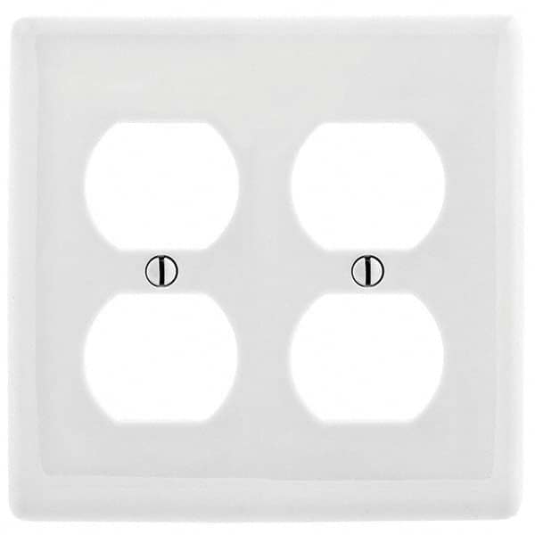 Bryant Electric - Wall Plates; Wall Plate Type: Outlet Wall Plates ; Color: White ; Wall Plate Configuration: Duplex Outlet ; Material: Thermoplastic ; Shape: Rectangle ; Wall Plate Size: Standard - Exact Industrial Supply