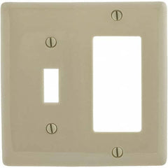 Wall Plates; Wall Plate Type: Combination Wall Plates; Color: Ivory; Wall Plate Configuration: Toggle Switch; Material: Thermoplastic; Shape: Rectangle; Wall Plate Size: Standard; Number of Gangs: 2; Overall Length (Inch): 4.6300; Overall Width (Decimal I