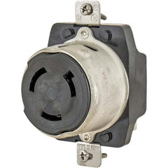 Twist Lock Receptacles; Receptacle/Part Type: Receptacle; Gender: Female; NEMA Configuration: Non-NEMA; Flange Style: No Flange; Amperage: 50 A; Voltage: 125 V ac; Number Of Poles: 2; Number Of Wires: 3; Maximum Cord Diameter: 16.60 mm; Resistance Feature