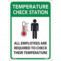 NMC - "Temperature Check Station", 10" Wide x 14" High, Rigid Plastic Safety Sign - Americas Industrial Supply