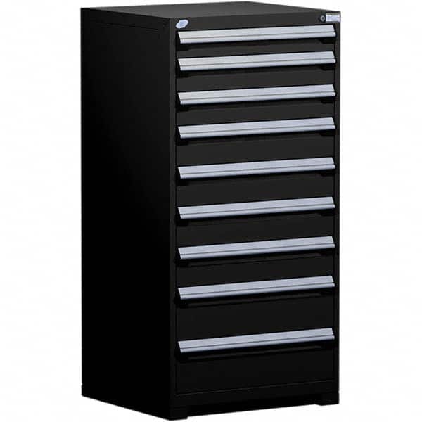 Rousseau Metal - 9 Drawer Black Steel Modular Storage Cabinet - Americas Industrial Supply