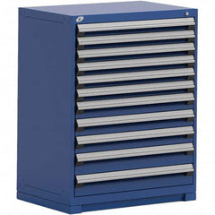 Rousseau Metal - 11 Drawer Avalanche Blue Steel Modular Storage Cabinet - Americas Industrial Supply