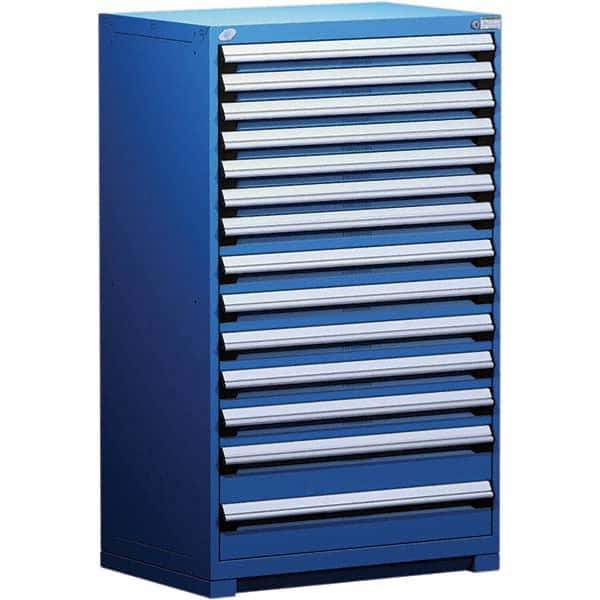 Rousseau Metal - 14 Drawer Avalanche Blue Steel Modular Storage Cabinet - Americas Industrial Supply