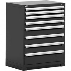 Rousseau Metal - 8 Drawer Black Steel Modular Storage Cabinet - Americas Industrial Supply