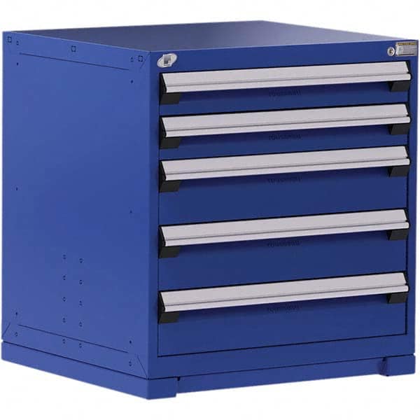 Rousseau Metal - 5 Drawer Avalanche Blue Steel Modular Storage Cabinet - Americas Industrial Supply