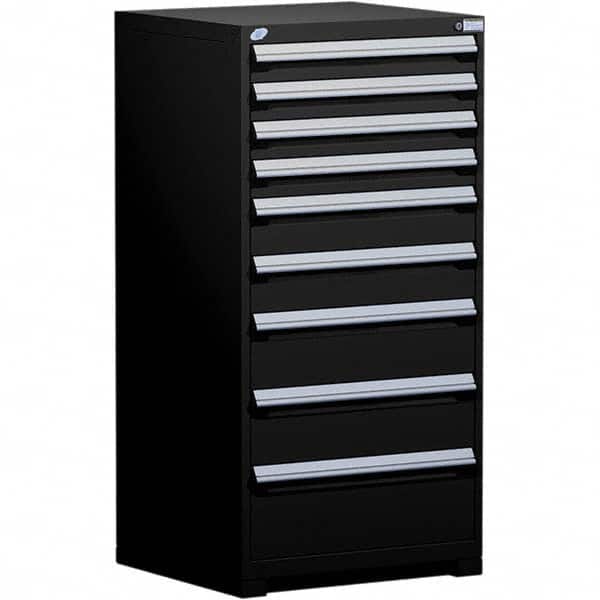 Rousseau Metal - 9 Drawer Black Steel Modular Storage Cabinet - Americas Industrial Supply