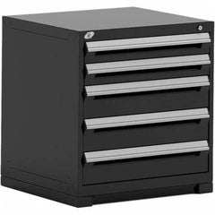 Rousseau Metal - 5 Drawer Black Steel Modular Storage Cabinet - Americas Industrial Supply