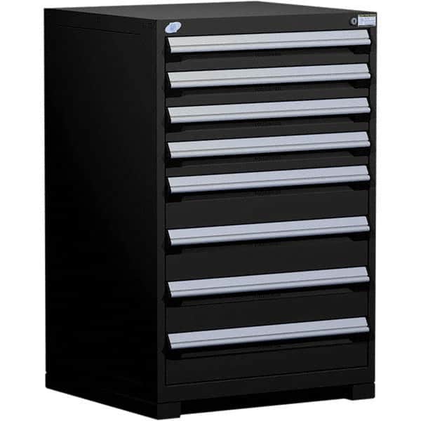 Rousseau Metal - 8 Drawer Black Steel Modular Storage Cabinet - Americas Industrial Supply