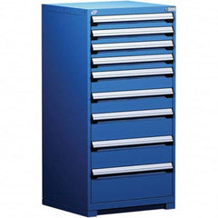 Rousseau Metal - 9 Drawer Avalanche Blue Steel Modular Storage Cabinet - Americas Industrial Supply
