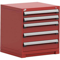 Rousseau Metal - 5 Drawer Flame Red Steel Modular Storage Cabinet - Americas Industrial Supply