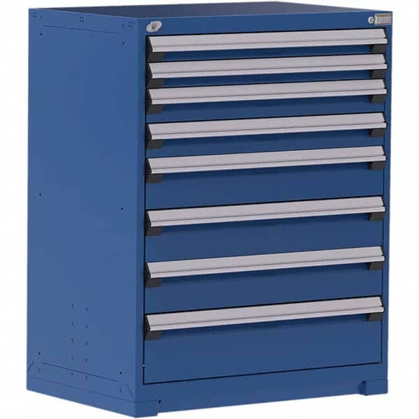 Rousseau Metal - 8 Drawer Avalanche Blue Steel Modular Storage Cabinet - Americas Industrial Supply