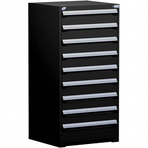 Rousseau Metal - 9 Drawer Black Steel Modular Storage Cabinet - Americas Industrial Supply
