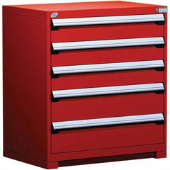 Rousseau Metal - 5 Drawer Flame Red Steel Modular Storage Cabinet - Americas Industrial Supply