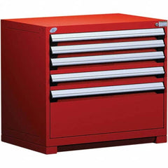 Rousseau Metal - 5 Drawer Flame Red Steel Modular Storage Cabinet - Americas Industrial Supply