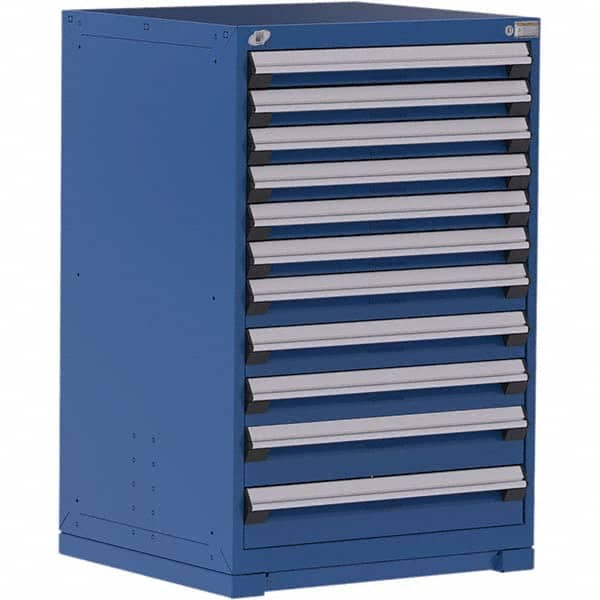 Rousseau Metal - 11 Drawer Avalanche Blue Steel Modular Storage Cabinet - Americas Industrial Supply