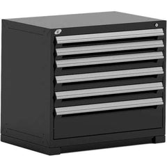 Rousseau Metal - 6 Drawer Black Steel Modular Storage Cabinet - Americas Industrial Supply
